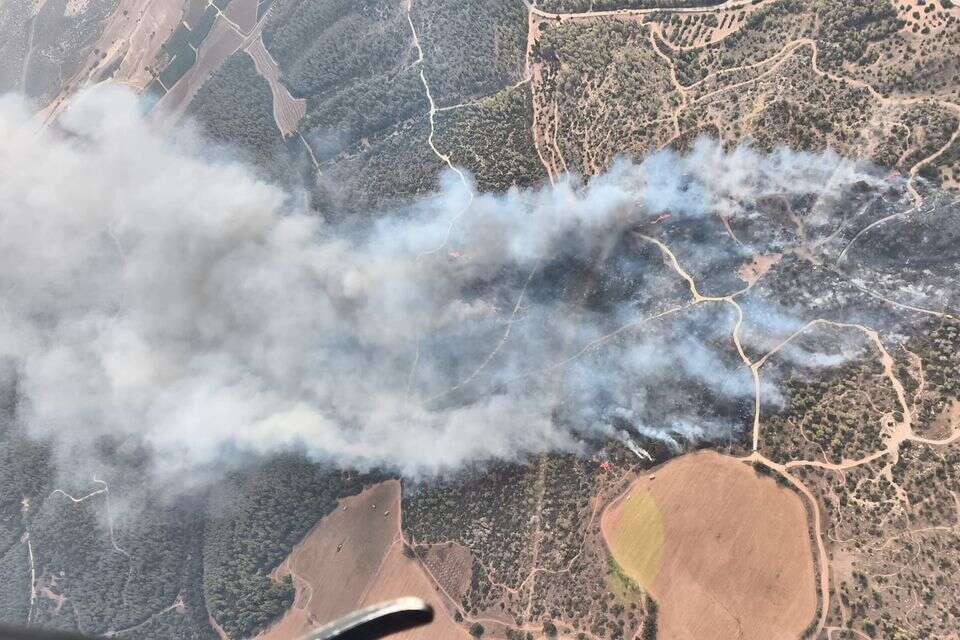 תיעוד אווירי מהשריפה ביער חרובית , כבאות והצלה לישראל
