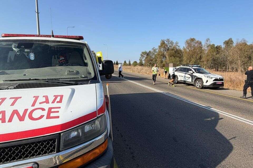 הזירה בה נמצא רוכב האופניים , תיעוד מבצעי מד"א
