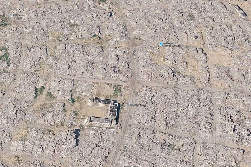 ההרס ברפיח בתמונות הלוויין , Google maps