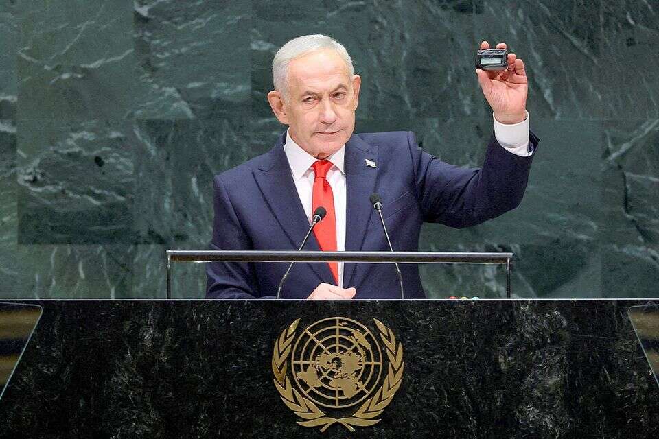 נתניהו והביר באו"ם , רויטרס