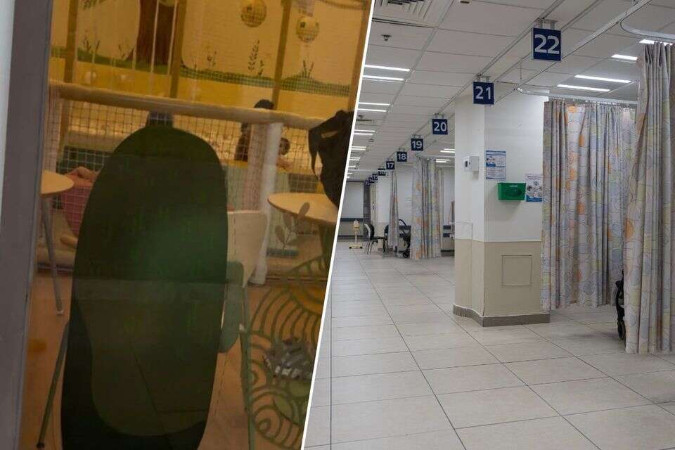 בית החולים ברזילי ובלום קפה באשקלון, בו נפל הילד , ללא