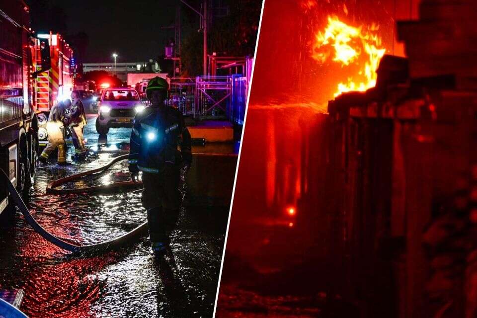 שריפת ענק פרצה במתחם "עמינח" בניר צבי , דוברות כב"ה