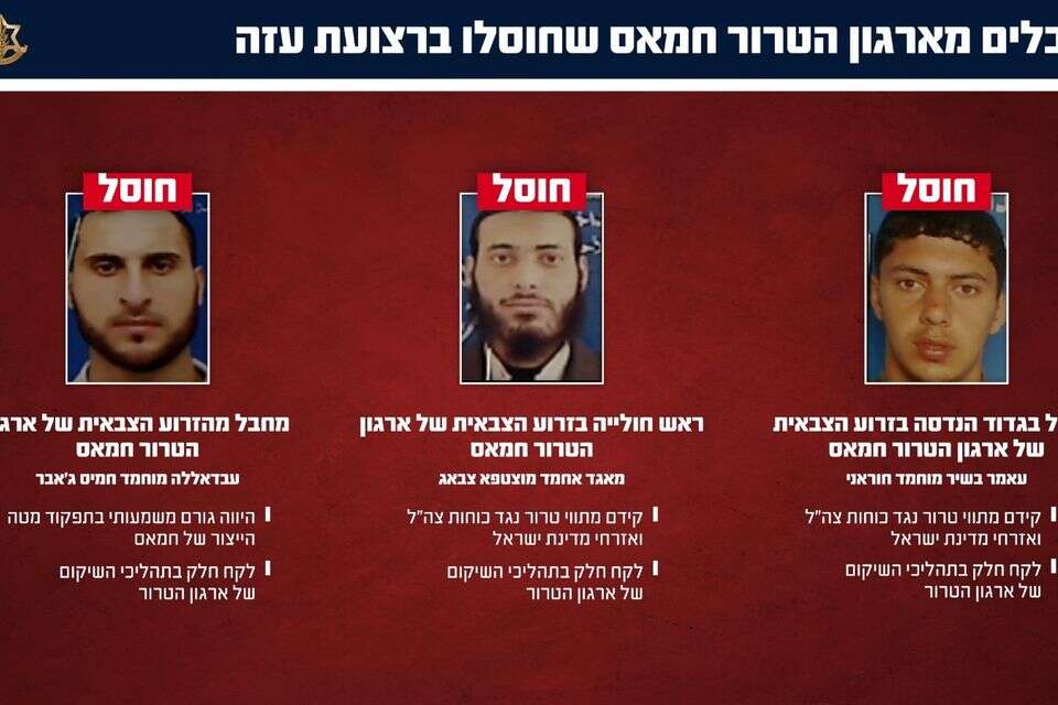 צה"ל מודיע על חיסול של שלושה מחבלי חמאס בעזה במהלך סוף השבוע , דובר צה"ל