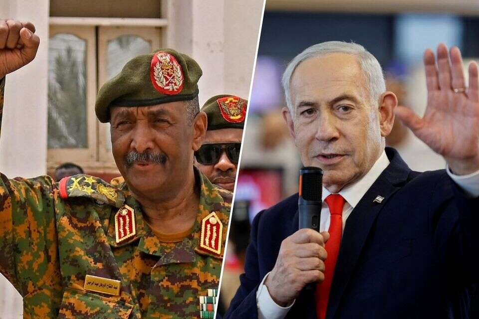 נתניהו ועבד אל-פתאח אל-בורהאן, מפקד צבא סודאן , רויטרס, רשתות ערביות