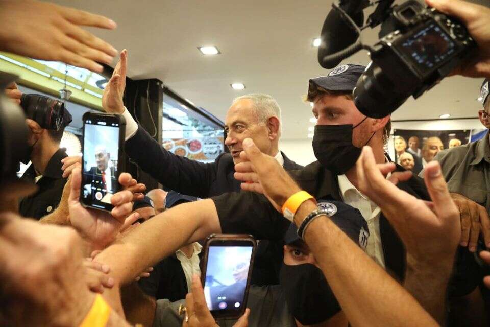 נתניהו בעת ביקורו בשוק התקווה , גדעון מרקוביץ'