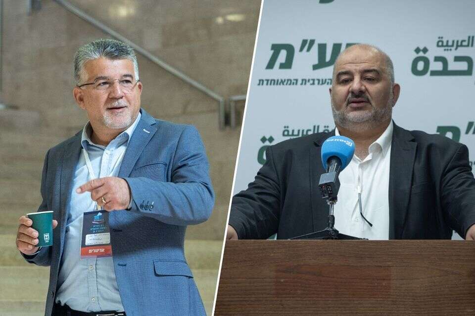 יו"ר רע"מ מנסור עבאס, ויו"ר מפלגת חד"ש, יוסף ג'בארין , אורן בן חקון