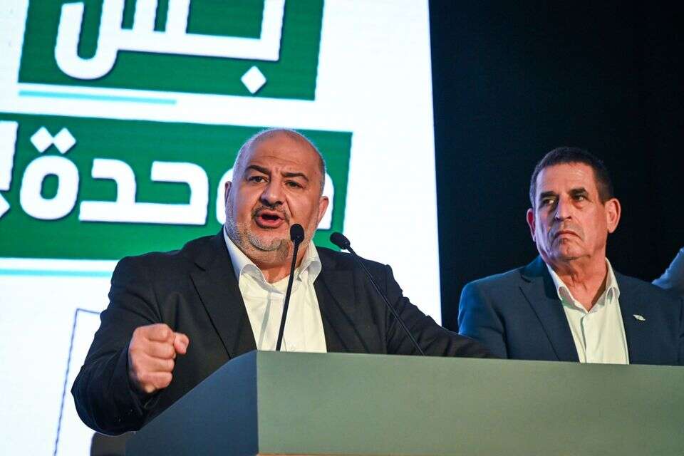 מנסור עבאס במטה הבחירות של מפלגת רע"מ ביום הבחירות , מיכאל גלעדי/פלאש90