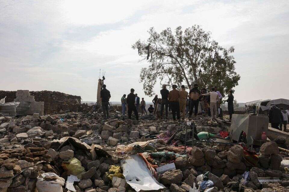 אחד מהמבנים שהותקפו בסוריה על ידי ירדן , AFP
