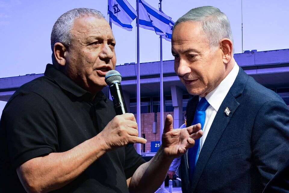 נתניהו ואיזנקוט על רקע הכנסת , יוסי זליגר, אורן בן חקון, חיים גודלברג פלאש 90