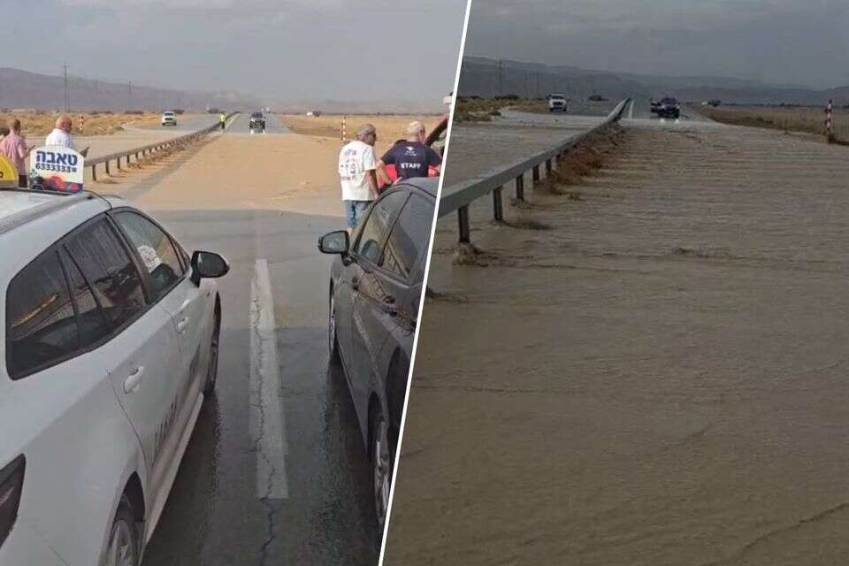 כביש הערבה חסום לתנועה בעקבות הצפות , יניב פרץ, אלונה בן אדיבה מורג