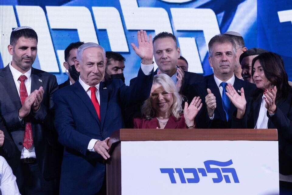 נתניהו בנאום במטה הליכוד  , אורן בן חקון