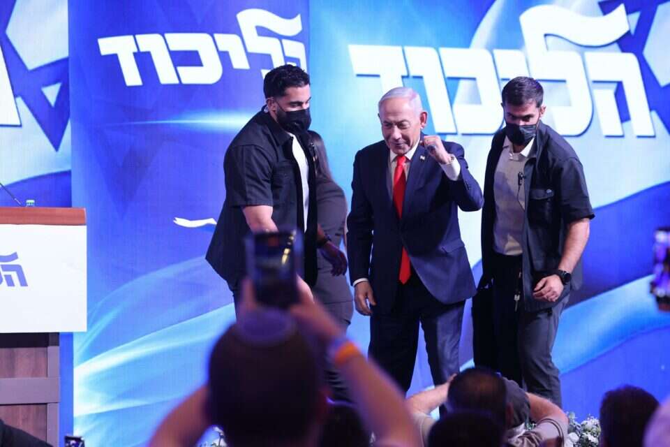 נתניהו בנאום ליל הבחירות , אורן בן חקון