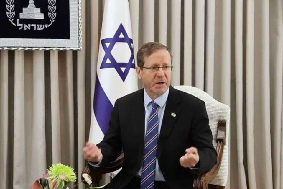הנשיא הרצוג בהצהרה ראשונה , צילום מסך