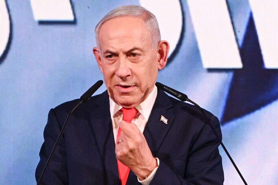 נתניהו בנאום ליל הבחירות במטה מפלגת הליכוד , Getty Images