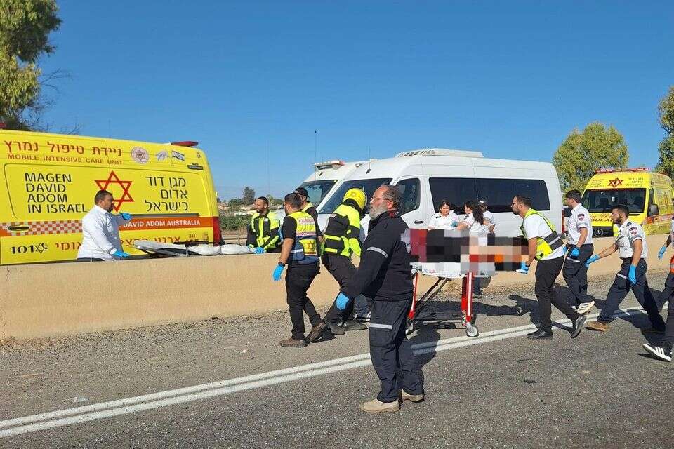 זירת התאונה הקטלנית בנגב , מד"א